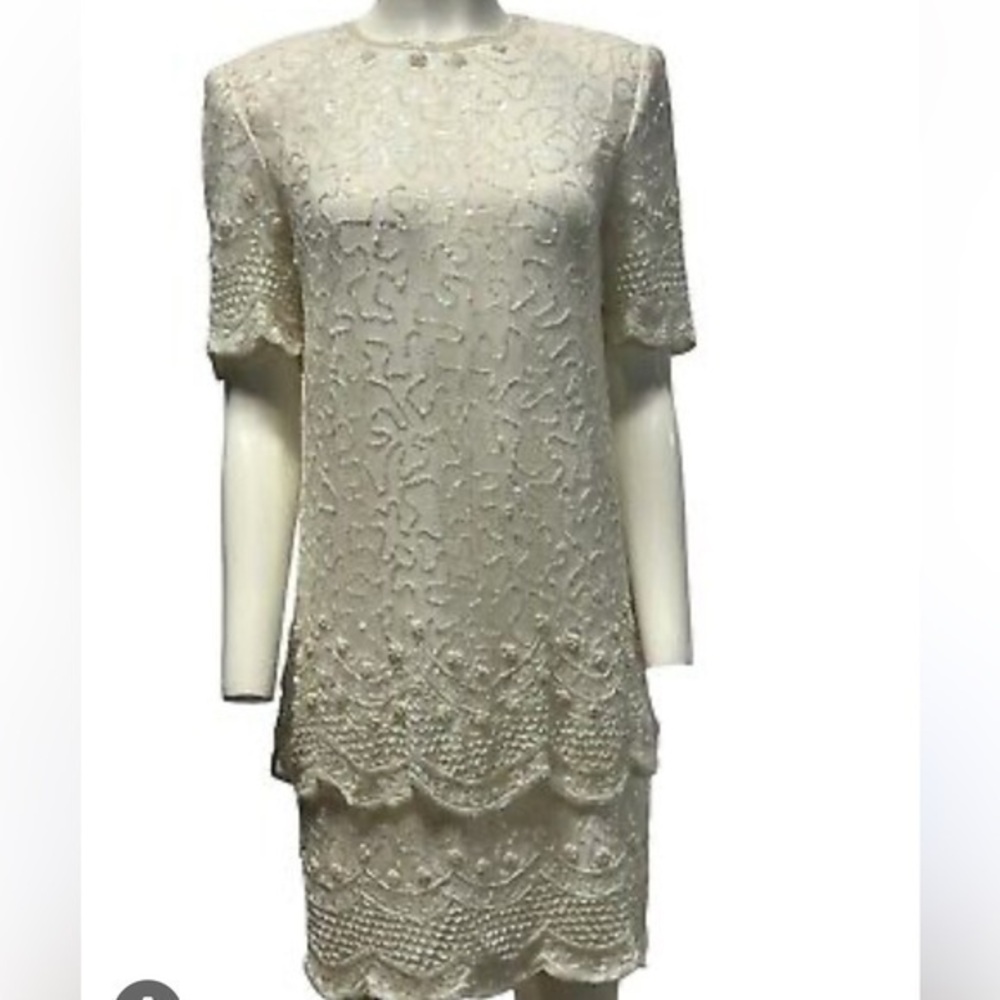 Brilliante‎  by JA vintage Elegant Cream Lace Dress